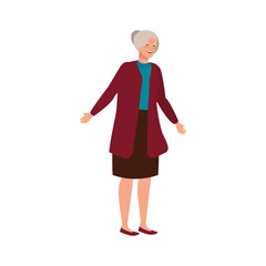 old woman elegant avatar character vector illustration design