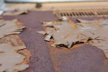 Naklejka premium Rusted car body, used as a background image
