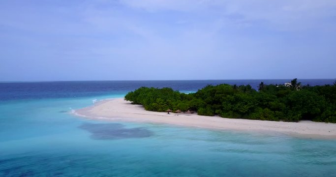 aerial,distant view of Tropical Island, in crystal clear water of Zanzibar archipelago, Indian ocean, Tanzania