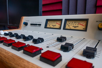 Sound Mixer in Radio station studio