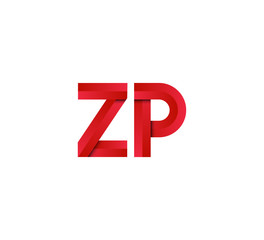 Initial two letter red 3D logo vector ZP