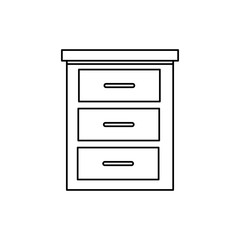 wooden drawer furniture line style icon vector illustration design