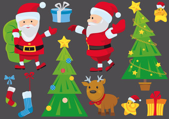 Set of Christmas Design Elements - Colored Decorative Illustrations for Your Graphic Designs, Vector