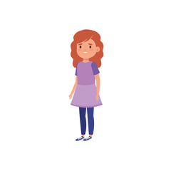 cute little girl avatar character vector illustration design