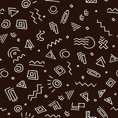 Vector doodle seamless template background. memphis style. design elements  for your project