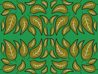 Seamless pattern of flat style dry leaves suitable for wallpaper