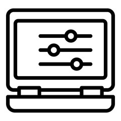 Computer creator icon. Outline computer creator vector icon for web design isolated on white background