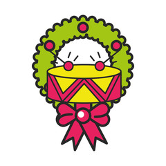 merry christmas wreath crown icon
