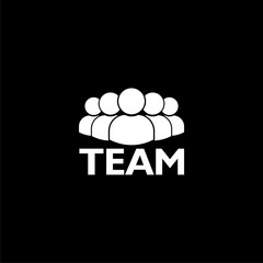 People, leadership icon. Work Group Team isolated on black background