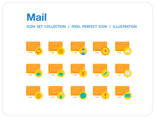 Mail Icons Set. UI Pixel Perfect Well-crafted Vector Thin Line Icons. The illustrations are a vector.