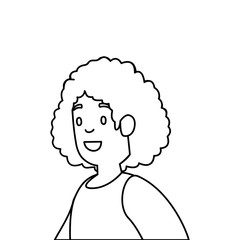 beautiful woman line style icon vector illustration design