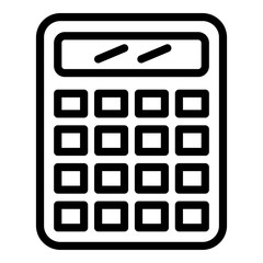 Calculator icon. Outline calculator vector icon for web design isolated on white background