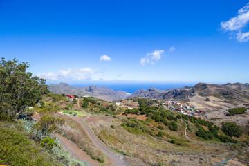Fototapeta na wymiar Small village in mountains on Tenerife island