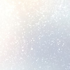 Fluffy snow on light subtle background. White blur pattern. Winter delicate pastel texture. Season illustration. Clean blank backdrop.