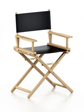 Director's chair isolated on white background. 3D illustration