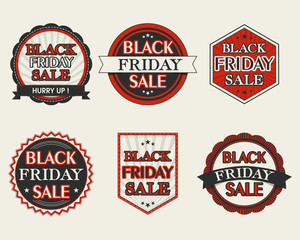 Black Friday Sale stickers collection.