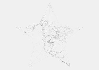 map of world in shape of star