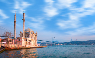 Ortakoy mosque and Bosphorus bridge - Istanbul, Turkey