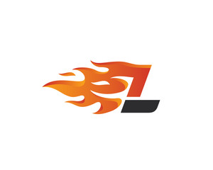 initial L flame letter logo design vector, fire logo lettering design concept