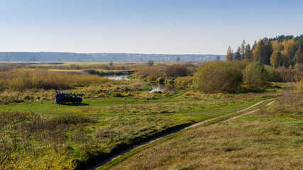 Jesień w Dolinie Górnej Narwi, Podlasie, Polska © podlaski49