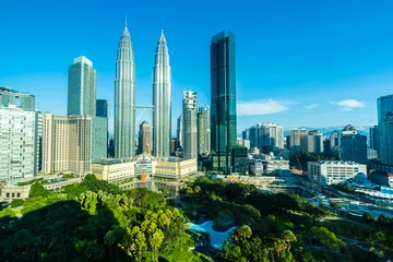 Stickers pour porte Kuala Lumpur Beautiful architecture building exterior city in kuala lumpur skyline