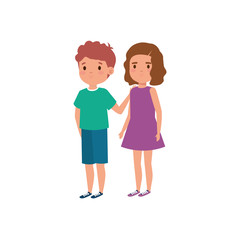 cute little children avatar character vector illustration design