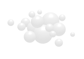 3d white bubbles collected in group