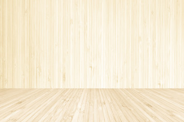 Wood texture background of floor and wall in yellow cream brown color