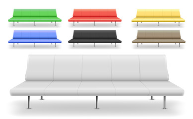 Set of different sofas benches