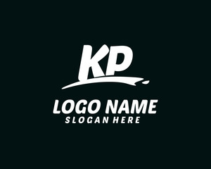 KP Initial with splash logo vector