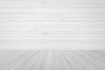 Wood floor textured background with wall wooden backdrop in light white grey color