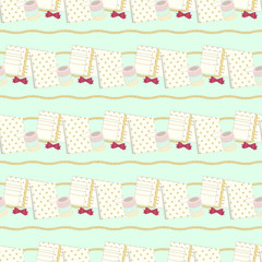 Notebook and Planner Stationary Seamless Pattern 