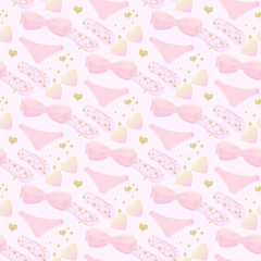 Swimwear and flipflop summer seamless pattern 