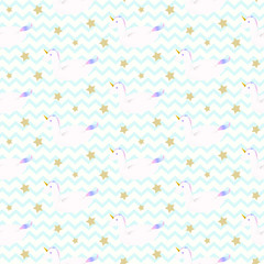 Unicorn Float Summer Seamless Pattern 