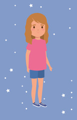 cute little girl avatar character vector illustration design