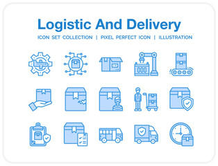 Logistic And Delivery Icons Set. UI Pixel Perfect Well-crafted Vector Thin Line Icons. The illustrations are a vector.