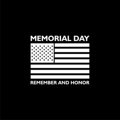 Memorial Day icon isolated on black background