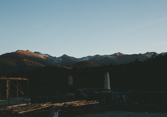 Beautiful summer sunrise landscape, fantastic morning dawn in Carpathian mountains