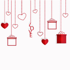 Hearts or Gifts decorated background for Valentine's Day.