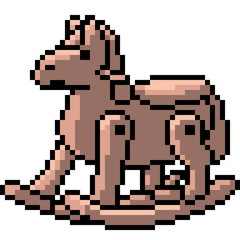 Fototapeta premium vector pixel art toy horse