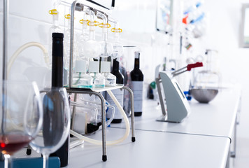 organoleptic characteristic for wine in laboratory of wunery of spain