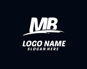 MB Initial with splash logo vector