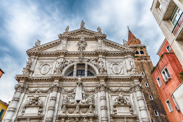 Fototapeta premium Facade of the Church of San Moise, Venice, Italy