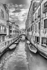 Fototapeta premium Scenic view over a picturesque canal in Venice, Italy