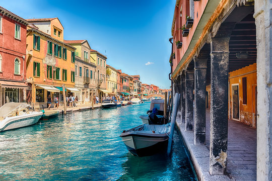 View over the canal Rio dei Vetrai, Murano, Venice, Italy