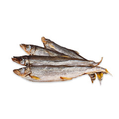 Fish dried ram it is isolated on a white background