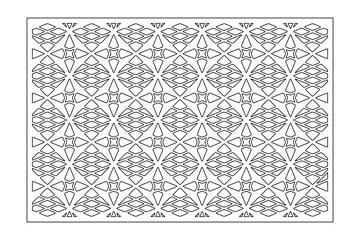 Set decorative card for cutting. Line, Arab, weaving, pattern. Laser cut. Ratio 2:3. Vector illustration.