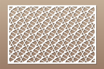 Set decorative card for cutting. Line, Arab, pattern. Laser cut. Ratio 2:3. Vector illustration.