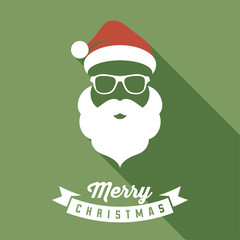 Vector Santa face with hats, mustache and beards. Christmas Santa design elements. Holiday icon	