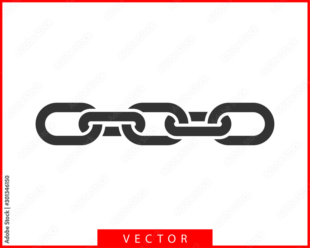 Wall mural chain link vector icon. chainlet element flat design. concept connection symbol isolated on white ba - Wall murals